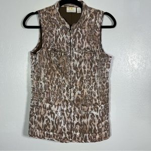 Chico's Shimmery Leopard Print Vest. Size 0(Small). In excellent condition!